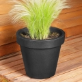 Doniczka ogrodowa plastikowa czarna okrągła 29 cm