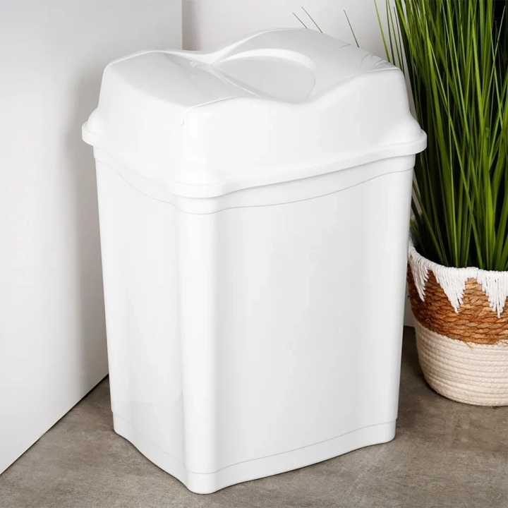 Kosz na śmieci plastikowy biały 28 l