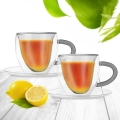 Filiżanki termiczne ze spodkiem z podwójną ścianką do kawy i herbaty DOUBLE 160 ml 2 szt.