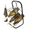 Stojak na wino metalowy czarny 6 butelek 22,5x39 cm