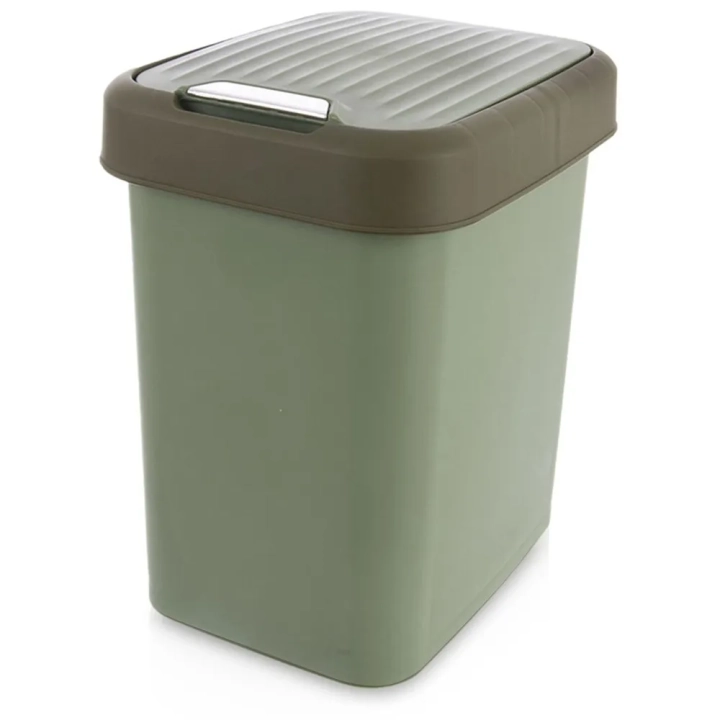 Kosz na śmieci plastikowy zielony 12 l