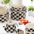 Garnek emaliowany SZACHOWNICA 18 cm, 2 l