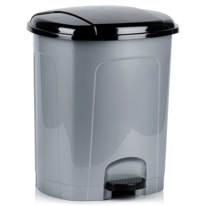 Kosz na śmieci z pedałem plastikowy szary 30 l