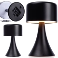 Lampka nocna LED metalowa czarna bezprzewodowa 20,5 cm