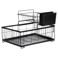Suszarka na naczynia metalowa czarna 2-poziomowa 42x28x28 cm