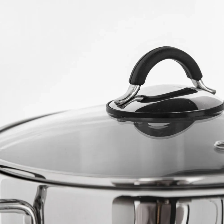 Garnek stalowy ze szklaną pokrywką DALIE 26 cm, 10,6 l