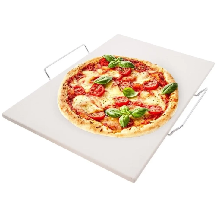 Kamień do pizzy szamotowy ze stojakiem 2 el.