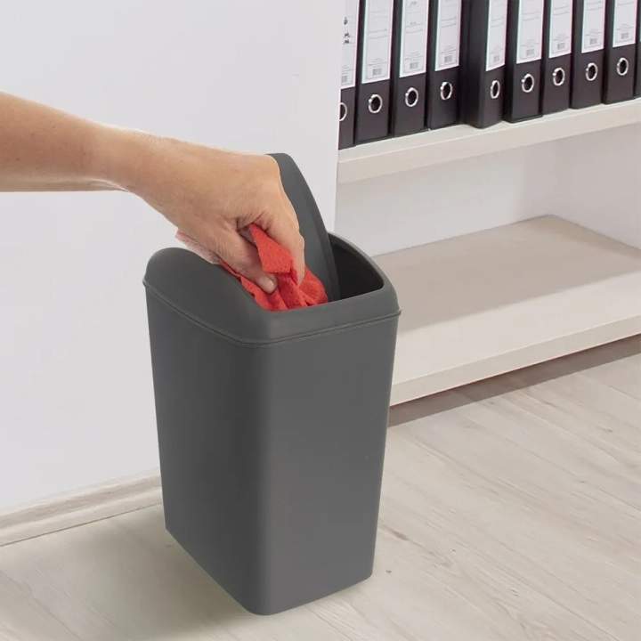 Kosz na śmieci plastikowy szary 5 l