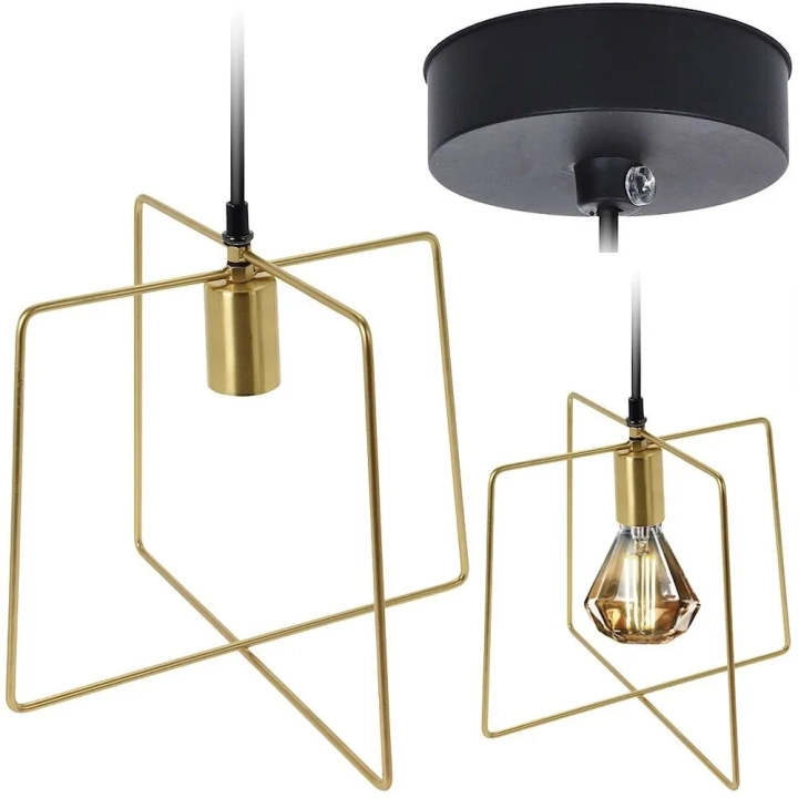 Lampa wisząca metalowa czarna złota
