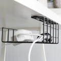 Organizer na kable pod blat biurka metalowy czarny