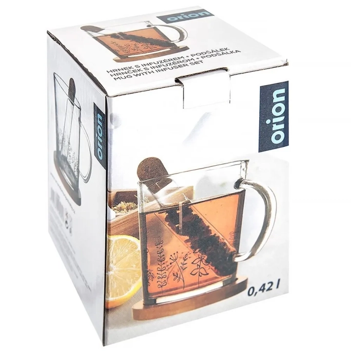 Kubek z zaparzaczem szklany LOUKA 400 ml 3 el.
