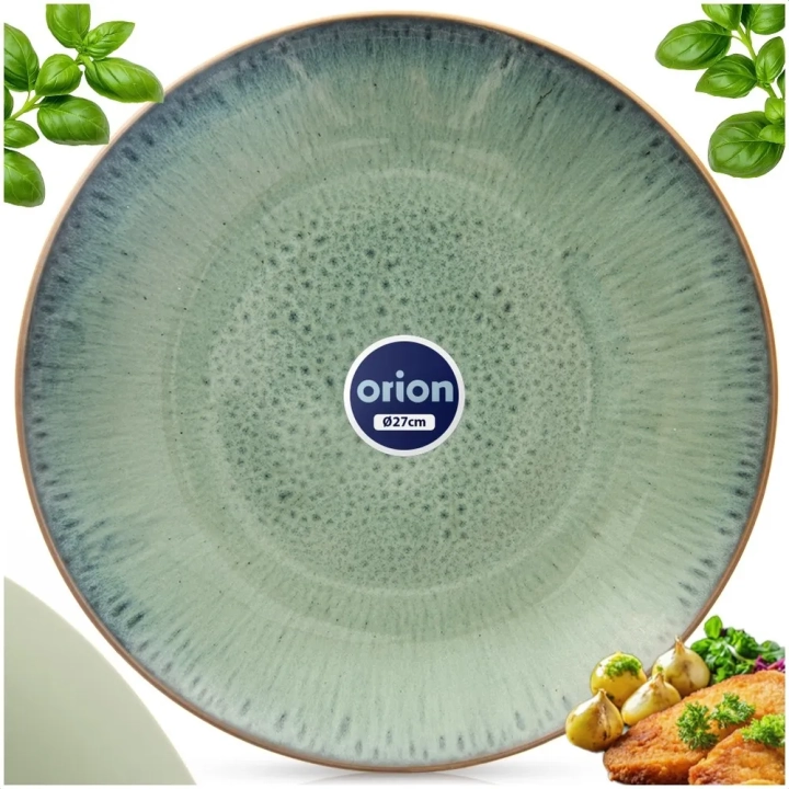 Talerz obiadowy płytki ceramiczny zielony GLAZE 27 cm