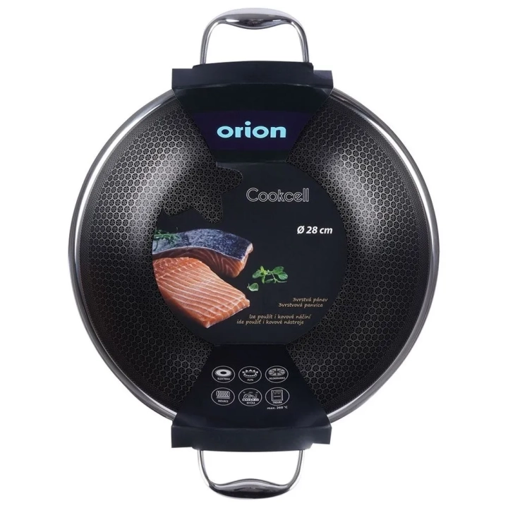 Patelnia wok stalowa nieprzywierająca COOKCELL 28 cm