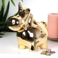Skarbonka ceramiczna złota lustrzana 18x10,5 cm