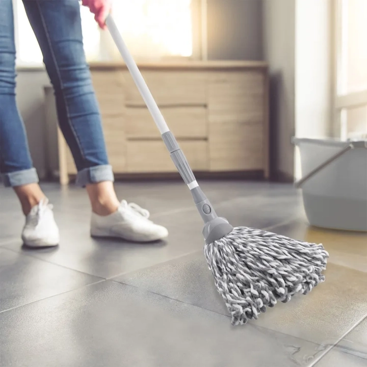 Kij do mopa i miotły stalowy teleskopowy CLEAN SYSTEM 94-158 cm