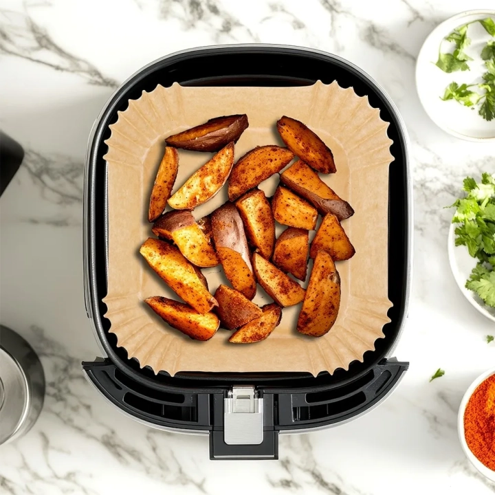 Wkład do frytkownicy Air Fryer beztłuszczowej papierowy kwadratowy 19x19 cm 100 szt.