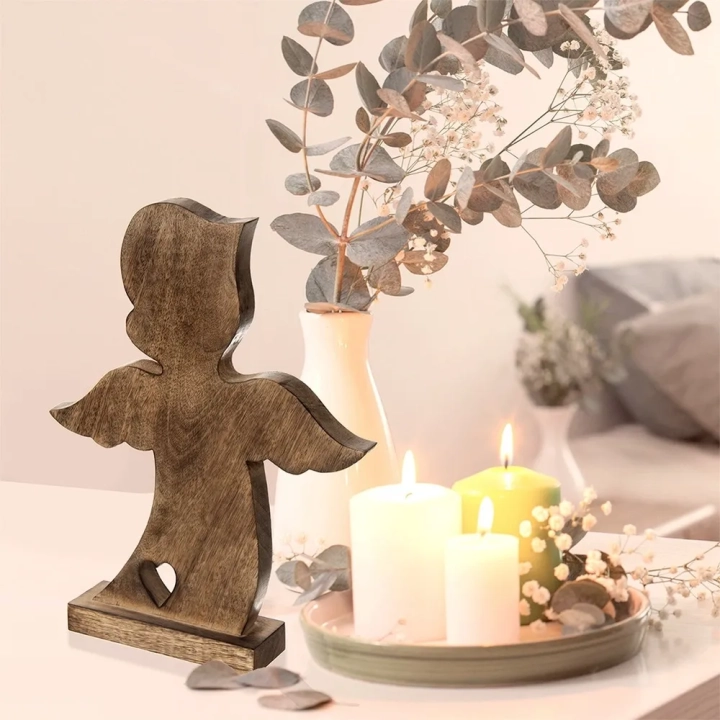 Figurka drewniana świąteczna anioł MANGO 38,5 cm