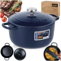 Garnek z pokrywką żeliwny emaliowany LITINA 22 cm, 3,3 l