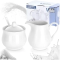 Cukierniczka i mlecznik porcelanowe białe 3 el.