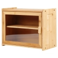 Chlebak bambusowy ze szczypcami dwupoziomowy 40x20x31 cm