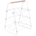 Stojak na wino metalowy biały 9 butelek 33x29x46 cm