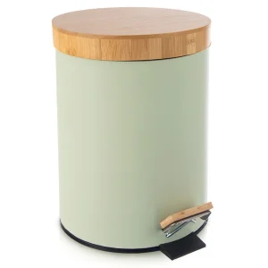 Kosz na śmieci metalowy z pedałem zielony GREENISH 5 l