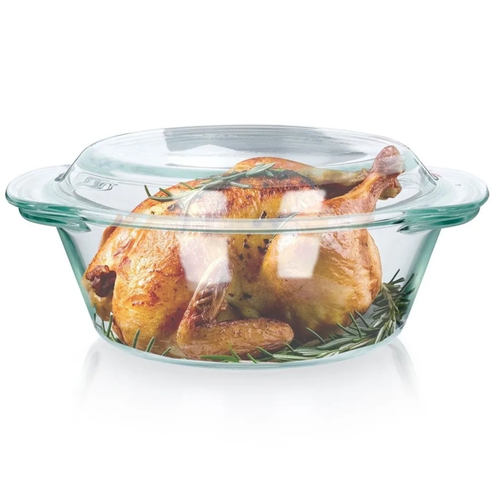 Naczynie żaroodporne z pokrywką szklane 1,4 l+430 ml