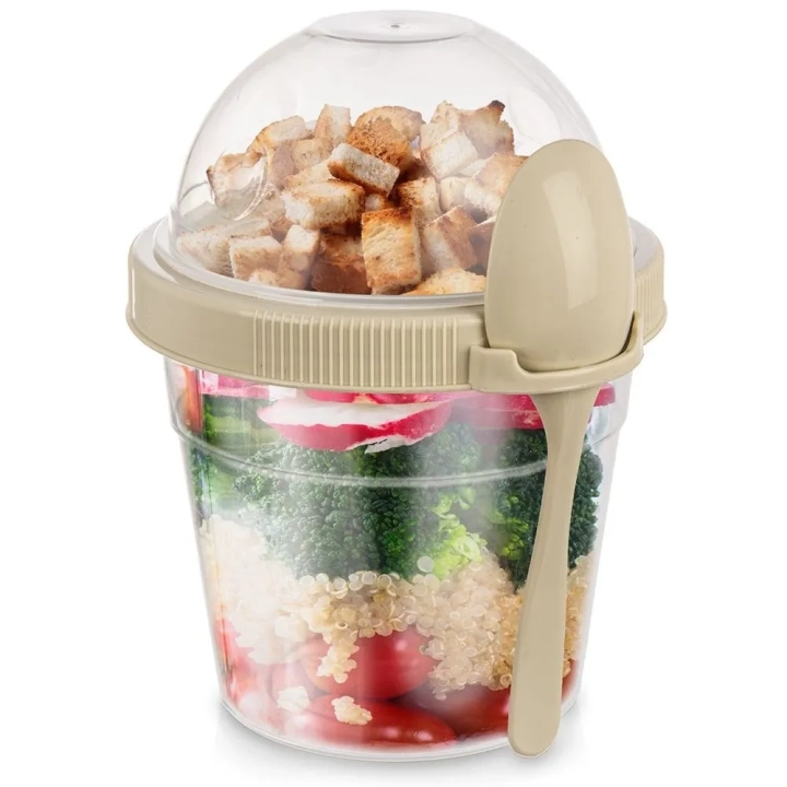 Pojemnik kubek na jogurt z łyżeczką lunchbox 400 ml