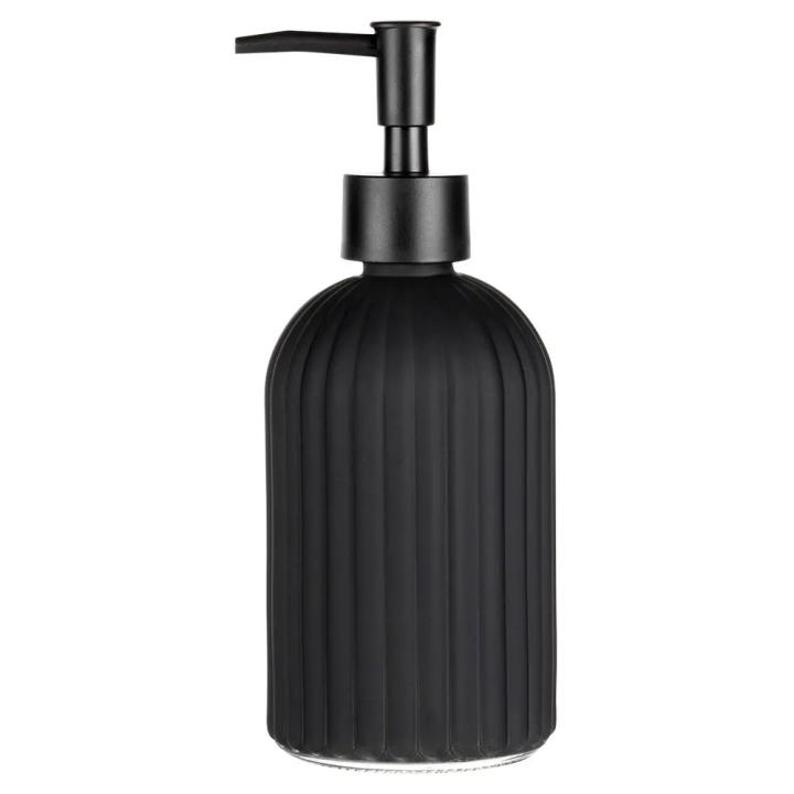 Dozownik do mydła szklany czarny 400 ml