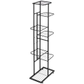 Kwietnik metalowy czarny 7-poziomowy 126 cm