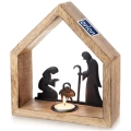 Świecznik drewniany na tealight Szopka Bożonarodzeniowa MANGO 20x6x22 cm