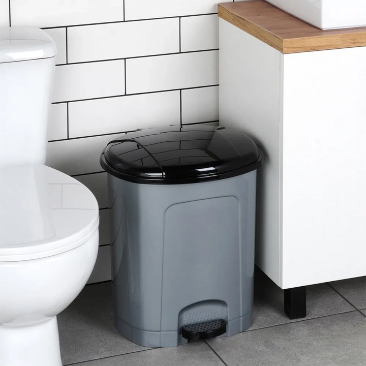 Kosz na śmieci z pedałem plastikowy szary 30 l