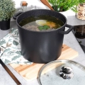 Garnek granitowy ze szklaną pokrywką wysoki GRANDE 7,6 l