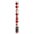 Bombki choinkowe nietłukące czerwone 3 / 5 cm 9 szt.
