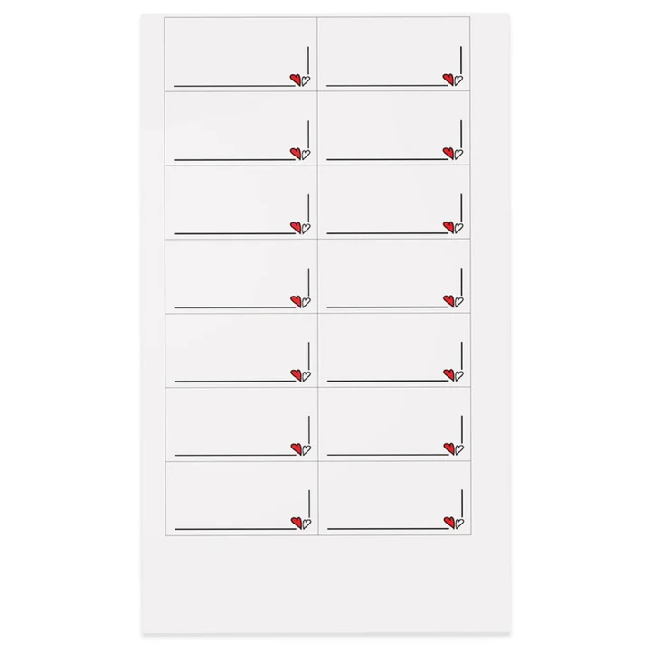 Etykiety samoprzylepne na słoiki SERCE 28 szt.