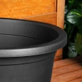 Doniczka ogrodowa plastikowa czarna okrągła 39 cm