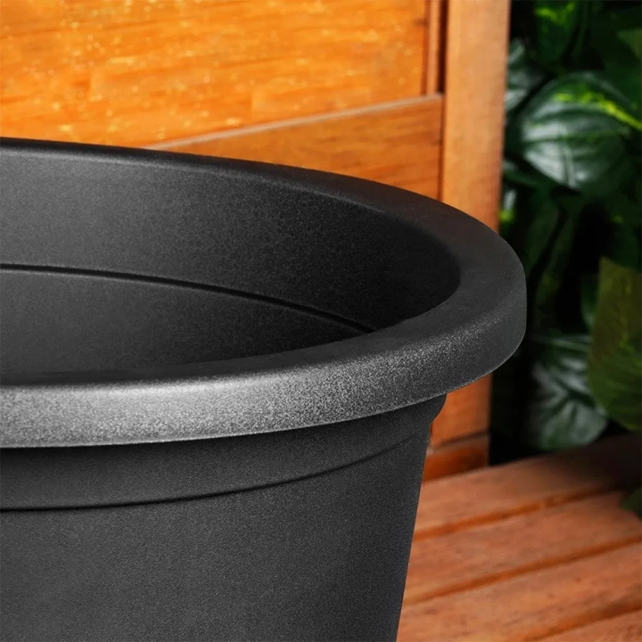 Doniczka ogrodowa plastikowa czarna okrągła 39 cm