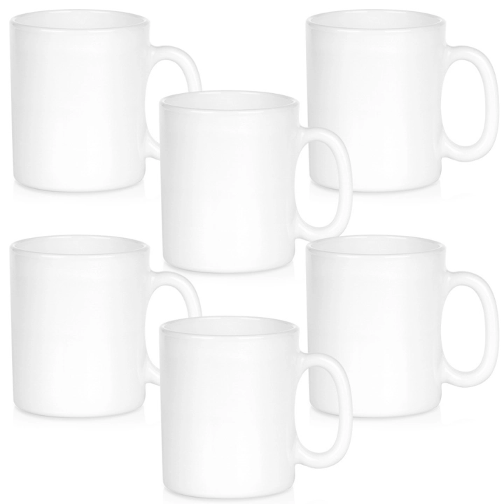 Kubki szklane białe 300 ml 6 szt.
