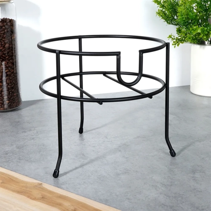 Stojak pod słój z kranikiem metalowy czarny 20 cm