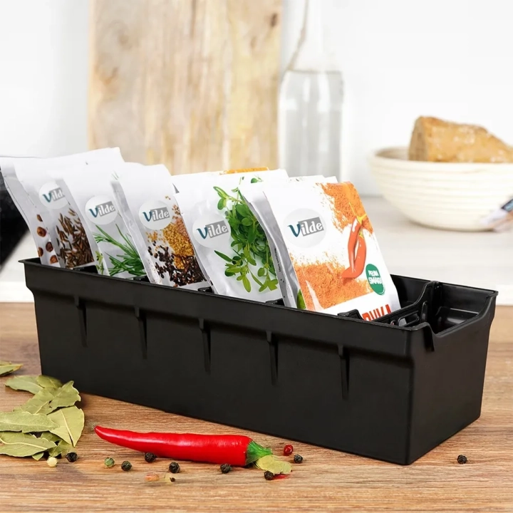Pojemnik organizer na przyprawy czarny 30x13x8 cm