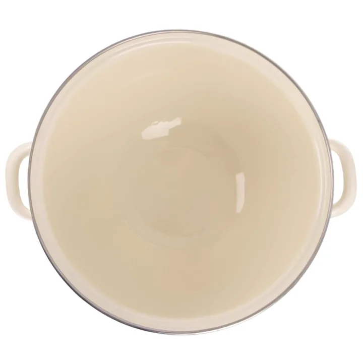 Miska emaliowana z uchwytami kremowa TONCA 33 cm, 5 l