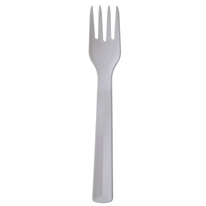 Widelce stołowe plastikowe szare SANDY 18 cm 6 szt.