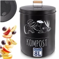 Kompostownik kuchenny z filtrem węglowym metalowy czarny BLACK 8 l