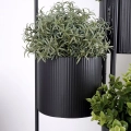 Kwietnik metalowy czarny 3-poziomowy 33x24x57 cm