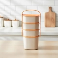 Menażka obiadowa plastikowa 4-poziomowa 2l, 3x1,15 l