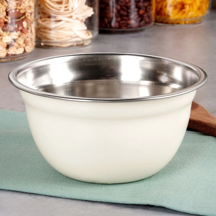 Miska kuchenna stalowa biała 14,5 cm, 700 ml
