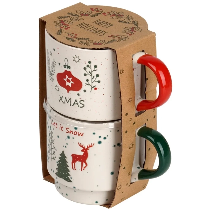 Kubki ceramiczne świąteczne 350 ml 2 szt.