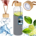 Butelka na wodę szklana z silikonowym pokrowcem 500 ml