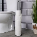 Stojak na papier toaletowy metalowy czarny 60 cm