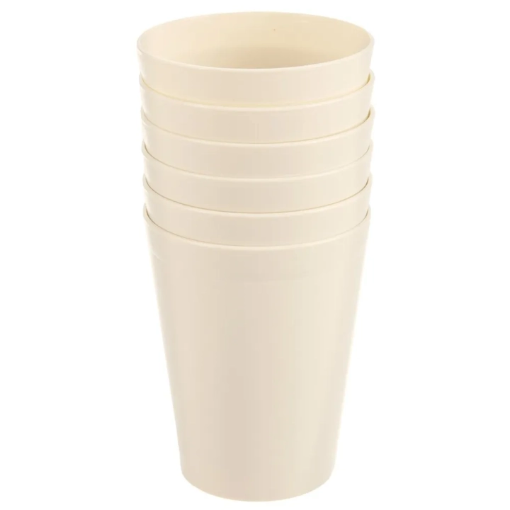 Kubki plastikowe kremowe SANDY 300 ml 6 szt.